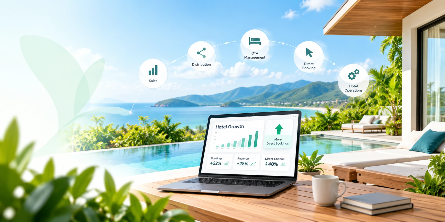 Resort, Hotel Growth dashboard and hotel technology connections